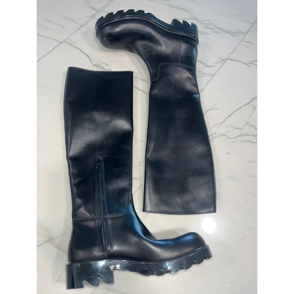 Bottega Veneta Strut Leather Knee High Boots in Black 39.5 With Box Womens - Picture 8 of 16